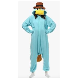 Perry The Platypus Adult XS Onesie Longall Costume Cosplay Pajamas NEW